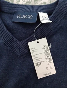 Place Youth Sweater Navy Blue Size M 7-8 NWT - Picture 1 of 5