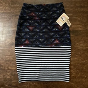 LuLaRoe Cassie Horizontal black Stripes/geometric Design Pencil skirt - Picture 1 of 6