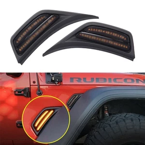 Fit Jeep wrangler JL 2018-20 LED Front Fender Side Marker Light Turn Signal Lamp - Picture 1 of 9