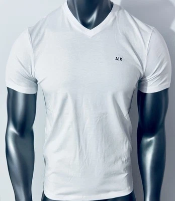 New Armani Exchange Men's Slim  Fit V Neck Logo  Short Sleeve Shirt - Image 1 of 4
