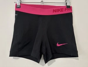 Nike Pro Womens Shorts Sz S Small Spell Out Mid-rise Logo Sport Gym Active Black - Bild 1 von 12