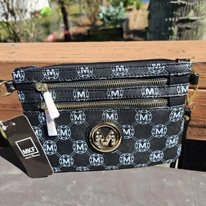Colección MKF - Signature Marie M - Bandolera Convertible - Negra - Nueva con Etiquetas - Imagen 1 de 8