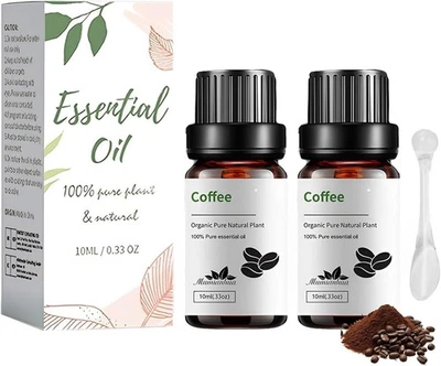 100% PURE 2 Stück Kaffeeöl,Kaffeeöl Gegen Falten,Pure Coffee Essential Oil,Natürliche Pfla
