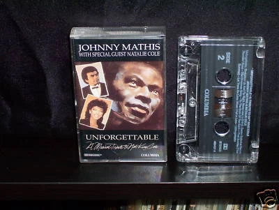 JOHNNY MATHIS / NATALIE COLE UNFORGETTABLE - AUSTRALIAN CASSETTE TAPE - Image 1 of 3