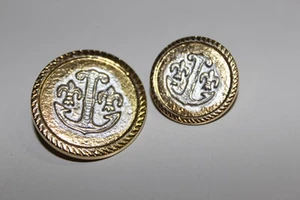 10 Metallknöpfe, 19 mm Durchmesser, gold und silberfarben, Anker-Optik, Maritim - Bild 1 von 4