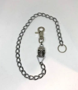 Cadena de acero inoxidable con ganchos de calavera cadena de billetera clásica de roca de motociclista - Imagen 1 de 1