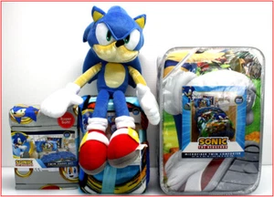 6 Pieces - SONIC the HEDGEHOG Comforter + Sheet Set + Blanket + Plush Sonic TWIN - Picture 1 of 12
