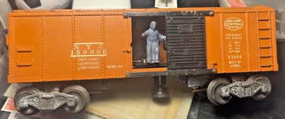 Lionel X3464 Postwar Operating Box Car New York Central Sys Orange Original - Image 1 of 4