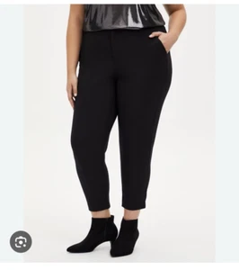 Pantalones negros elásticos tórridos pull on taper talla 1 1X Vestido tiro medio rayón - Imagen 1 de 5
