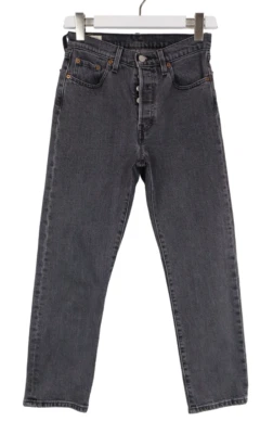 Levi's 501 Premium Vaqueros Hombres W25/L26 Pierna Recta Botón Fly Vaqueros Gris - Imagen 1 de 4