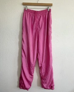 80s 90s Vintage Pink Windbreaker Swish Pants Jogging Track Pants Costume Medium - Picture 1 of 8