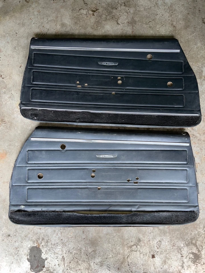 Pontiac Lemans GTO LH RH originales OEM GM 1968 paneles de moldura de puerta negros 68 Foto 1 de 4