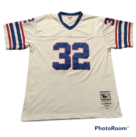 Vintage Throwback OJ Simpson #32 Buffalo Bills Mitchell & Ness Jersey size 58 3X Cover