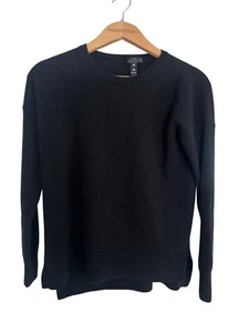 Aqua Cashmere Women's Large Black Crewneck Sweater Sustainable Casual - Picture 1 of 6