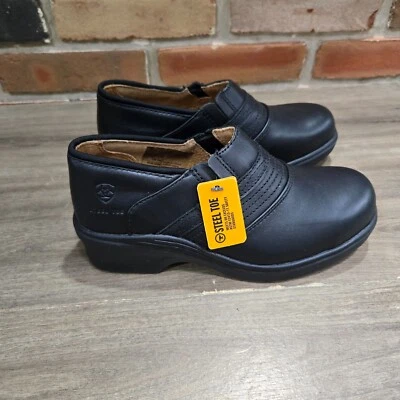 Zapato de trabajo Ariat para mujer 7,5B con puntera de acero zueco sin cordones 10002368 negro informal de negocios Foto 1 de 4