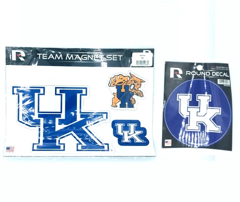 KENTUCKY WILDCATS NCAA LICENSED 4PC TEAM MAGNET AND ROUND DECAL SET FREE SHIP Cover