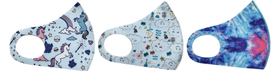 Unisex Kids 3x Pack Washable Breathable Reusable Mouth Protection Face Covering - Image 1 of 1