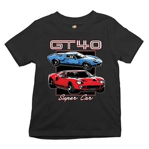 Ford GT40 Youth T-shirt American Vintage Super Car Retro Licensed Kids - Picture 1 of 30