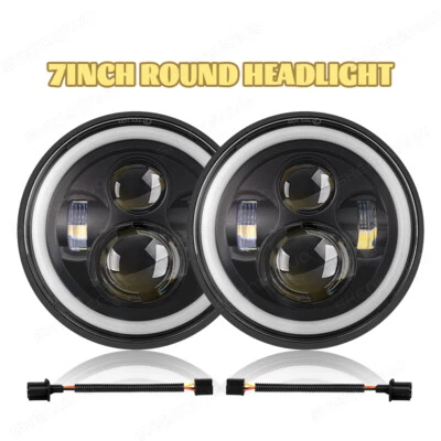 Par de faros LED redondos DRL de 7" pulgadas para Ford F1 1948 1949 1950 1951 1952 Foto 1 de 4