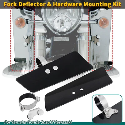 Kit de abrazaderas de montaje de deflectores de viento de horquilla negra para Honda Shadow ACE/Aero VT750C Foto 1 de 4