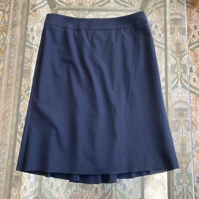 Falda Elie Tahari Talla 6 Vintage Negra Lana Sirena Espalda Alta-Baja Usada Foto 1 de 4