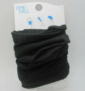 Time & Tru Damen Kopftuch multifunktional 2er-Pack Gesichtsbedeckung schwarz neu - Bild 1 von 3