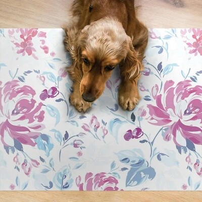 Hunde Katzen Fressnapf Napfunterlage Kunststoff Futterunterlage Violette Blumen - Bild 1 von 4