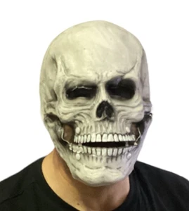 CARNEVALE HALLOWEEN MASCHERA LATTICE TESCHIO MASCELLA MOBILE LATEX MASK HT1008 - Foto 1 di 2