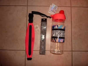 VICTORIAS SECRET PINK RARE TROPICAL PRINT WATER BOTTLE/FANNY PACK/HEADBAND NWT - Picture 1 of 1