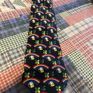 Aesop men’s necktie Clover and beer Saint Patricks day Irish - Picture 1 of 5