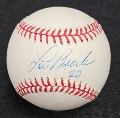 LOU BROCK Signed #20 Official Baseball-HALL OF FAME-ST. LOUIS CARDINALS-PSA - Image 1 of 4