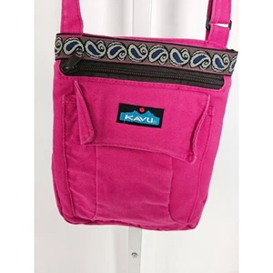 Kavu Keeper Pink Crush Crossbody Canvas Bag Shoulder Strap Sling Purse - Picture 1 of 4