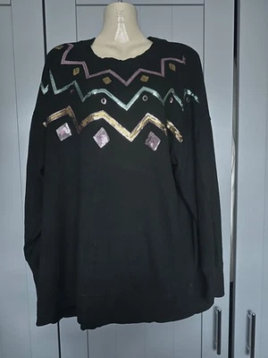 Next Sparkly Black Christmas Cracker Jumper Size XL 20 / 22 - Image 1 of 3