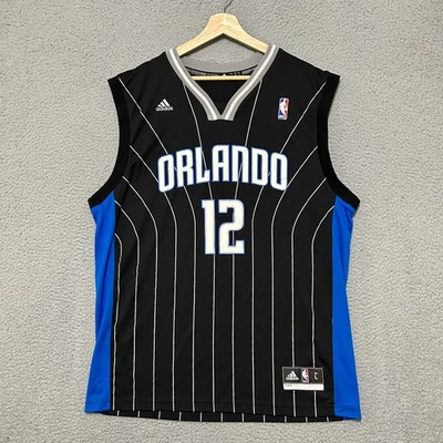 Vintage Orlando Magic #12 Dwight Howard adidas Jersey Men L Black Pinstripe NBA - Image 1 of 4