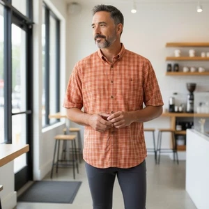 Camisa Columbia Sportswear para hombre mediana naranja óxido talla grande - Imagen 1 de 9