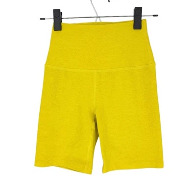 Pantalones Cortos de Motociclista Beyond Yoga Tiro Alto SUAVES 7" Entrepierna Amarillo Talla XS Entrenamiento Foto 1 de 3