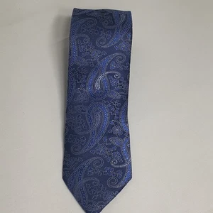 Cravatta collo paisley blu Azalea Bellagio 100% seta - Foto 1 di 8