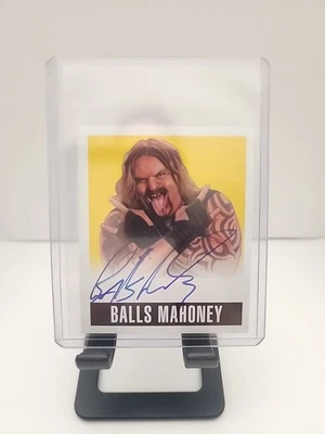 Tarjeta firmada por Leaf Originals Wrestling Balls Mahoney 2014 amarilla #BM1 69/99 ECW Foto 1 de 2