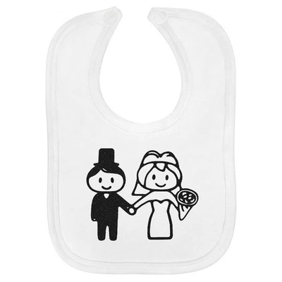 Babero de bebé de algodón suave 'Wedding Couple' (BI00015380) Foto 1 de 3