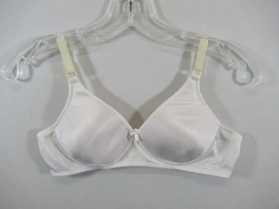 Sutiã de cetim vintage anos 90 Bestform Invisibra 34C branco sem fio 6500 - Imagem 1 de 4