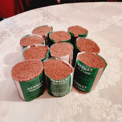 Vintage Lot Bernat Rug Yarn Brown Color Shade 0833/38 - Image 1 of 4