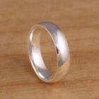 6mm Wide Plain Wedding Statement Band Ring 925 Sterling Silver Dome Ring All Siz