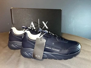 Armani Exchange Men Sneakers with Logo shoes size 11 Blue new with box - Picture 1 of 7
