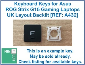 Keyboard Replacement Keys for ASUS ROG Strix G15 Gaming Laptop UK Layout Backlit - Afbeelding 1 van 9