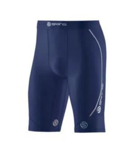 BARGAIN || SKINS DNAMIC MENS COMPRESSION HALF TIGHTS - NAVY BLUE - Picture 1 of 2