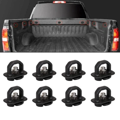 8pcs Tie Down Anchors Truck Bed Side Wall Anchor For Chevy Silverado GMC Sierra - Image 1 of 4