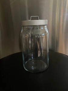 Barattolo/Lattina Ermetica Rivestito Vetro Trasparente 7" Ikea "Burken" Nuovo Vintage - Foto 1 di 10