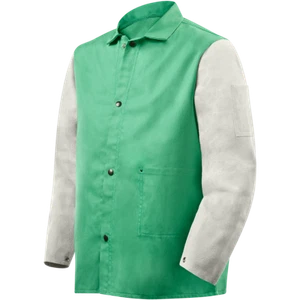 Steiner 1230-L Weldlite Plus Hybrid 9 oz FR Cotton With Leather Sleeves Jacket - Picture 1 of 4
