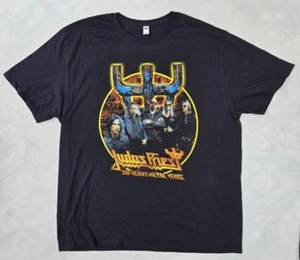 Judas Priest 50 Heavy Metal Years Tour Graphics Black T-Shirt 2XL NWOT - Picture 1 of 8