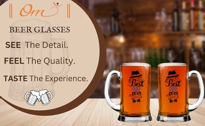 Best Dad Ever Tankard Pint Beer Glass Fathers Day Birthday Christmas Gift - Image 1 of 4